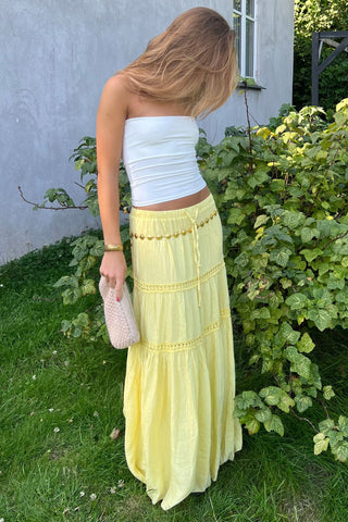 Alma Maxi Skirt in Dusty Yellow · effortless scandi skirt for women from ITS MAY