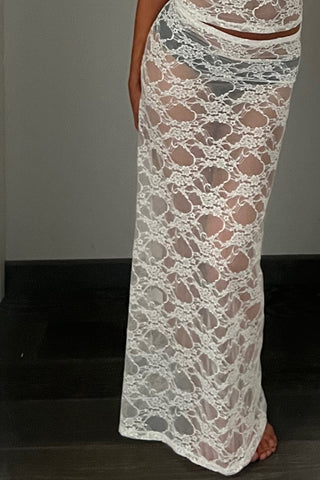 Florence Lace Skirt in White · effortless scandi skirt for women from ITS MAY