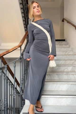 Layla Dress in Dark Grey · effortless scandi dress for women from ITS MAY