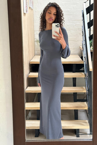 Layla Dress in Dark Grey · effortless scandi dress for women from ITS MAY