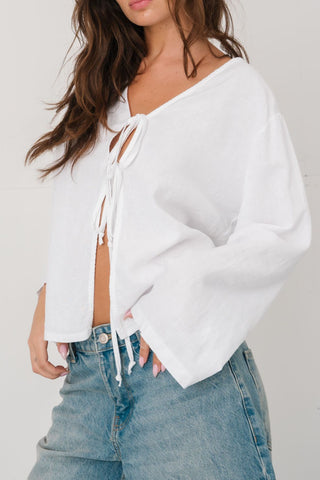 Bow Top in White · effortless scandi top for women from ITS MAY