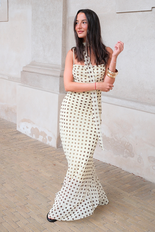 Bellagio Dress - Yellow/Brown