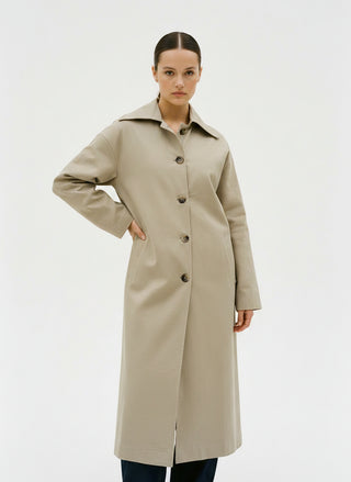 Harper Trench Coat in Sand · effortless scandi jacket for women from ITS MAY