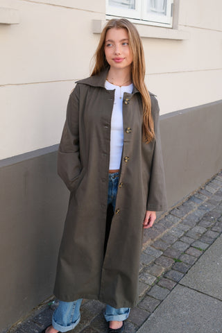 Harper Trench Coat in Olive · effortless scandi jacket for women from ITS MAY