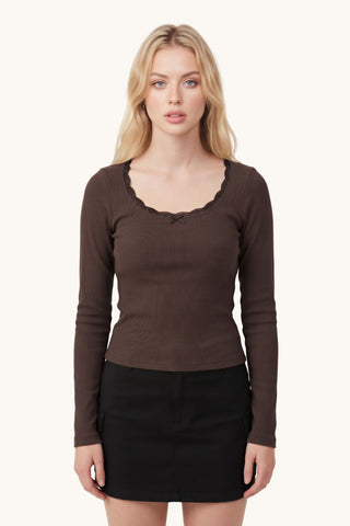 Lace Top - Brown