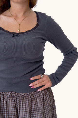 Lace Top - Dark Grey
