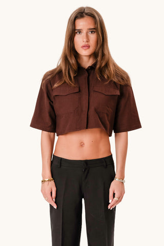 Noemi Short Shirt - Brown