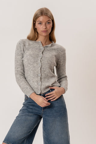 Mathilde Cardigan in Grey · effortless scandi knit for women from ITS MAY