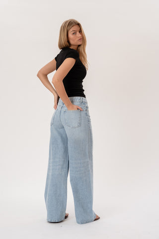 Palmira Baggy Jeans in Medium Blue · effortless scandi jeans for women from ITS MAY