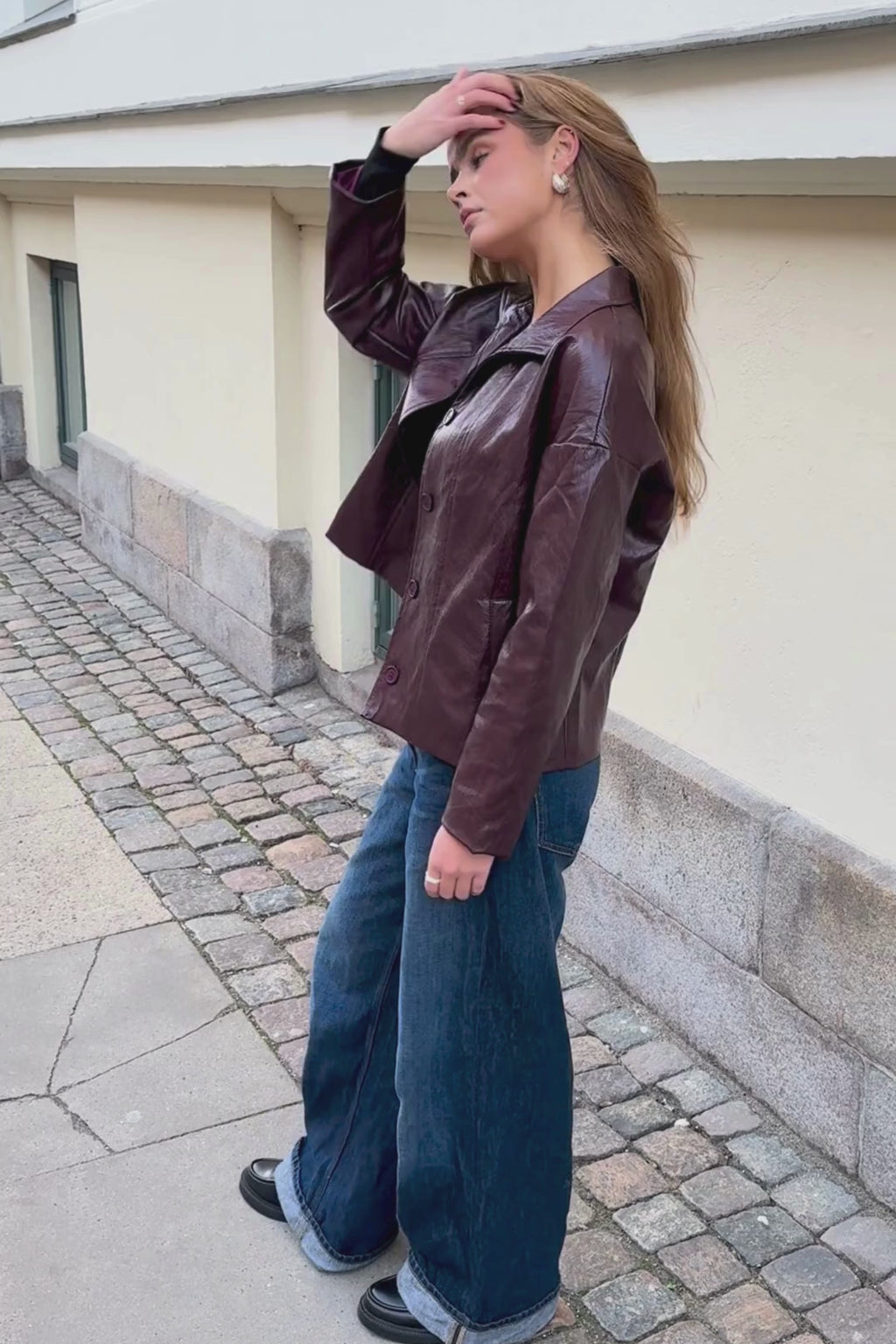 Billie Jacket in Bordeaux · effortless scandi jacket for women from ITS MAY