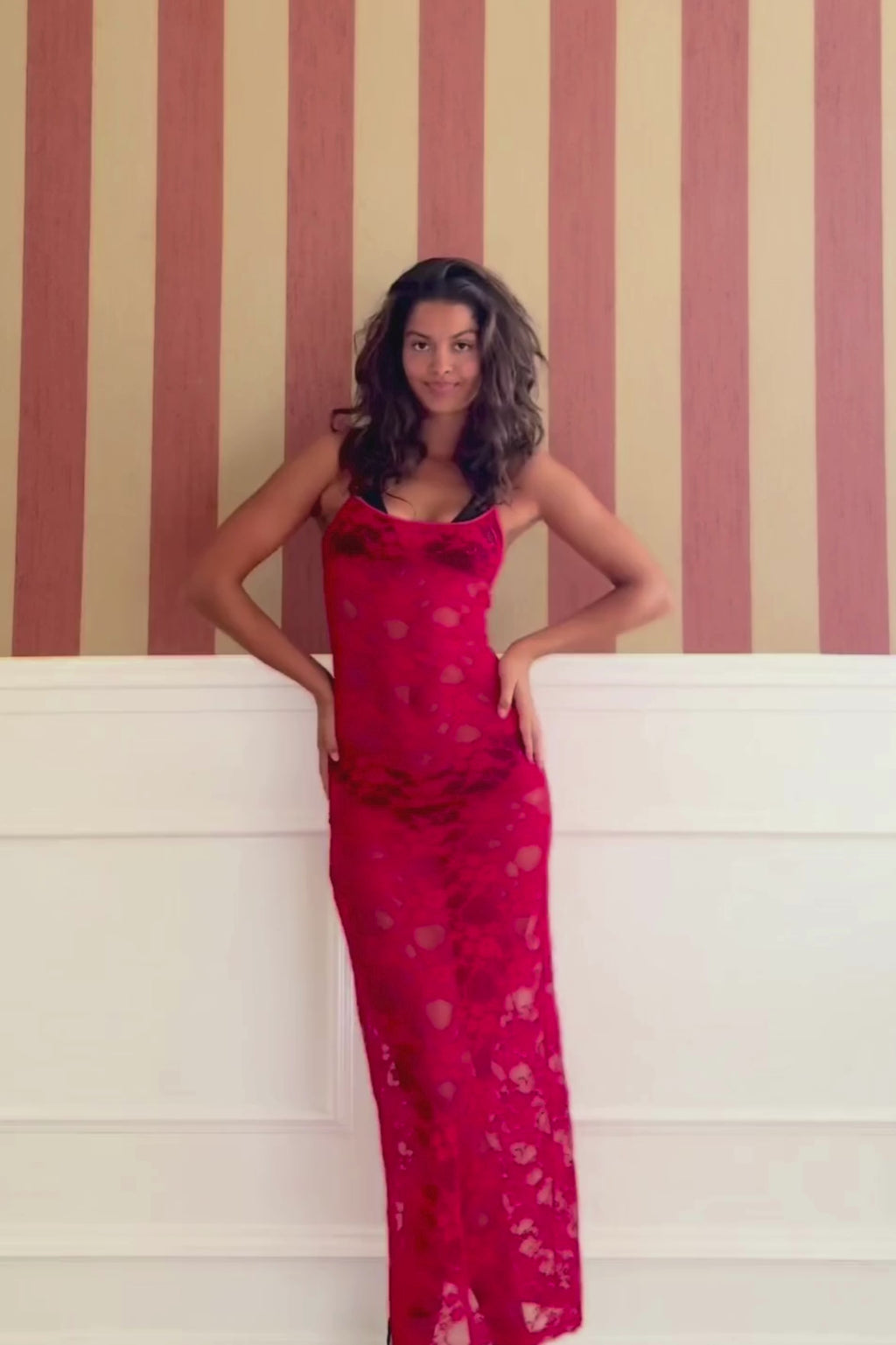 Florence Lace Dress in Red · effortless scandi dress for women from ITS MAY